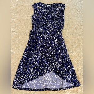 Dana Buchman Wrap Dress with Abstract Purple Pattern